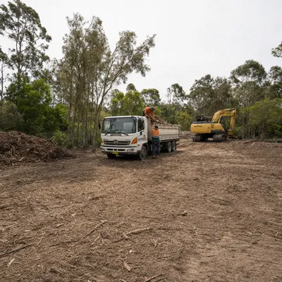 Land Clearing in Frankston. Block prep and regrowth knockdown for builds and overgrown blocks. Vegetation cleared to permit lines, mulched and graded for the next trade.