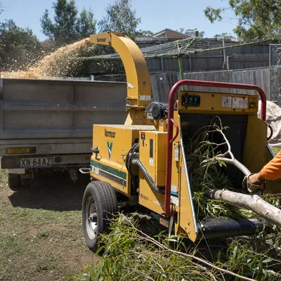 Mulching & Wood Chipping in Frankston. On-site chipping of your branch pile or storm debris, plus bulk garden mulch dropped to the driveway by the cubic metre.