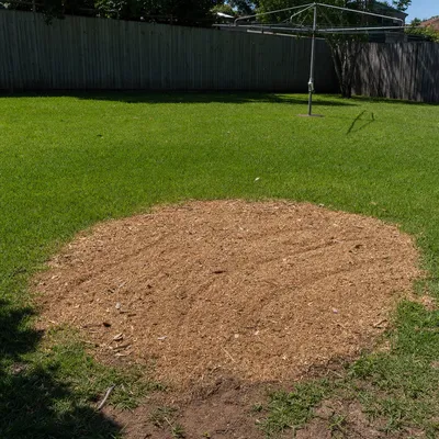 Chips and mulch left on site, Frankston